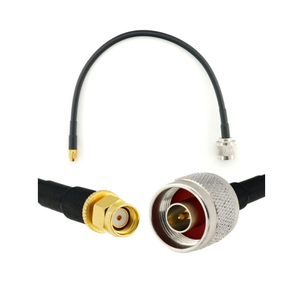 RP-SMA Male to N Male 30cm Coaxial Cable — HF240 (LMR240 equivalent)