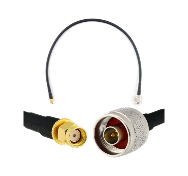 RP-SMA Male to N Male 50cm Coaxial Cable — HF240 (LMR240 equivalent)
