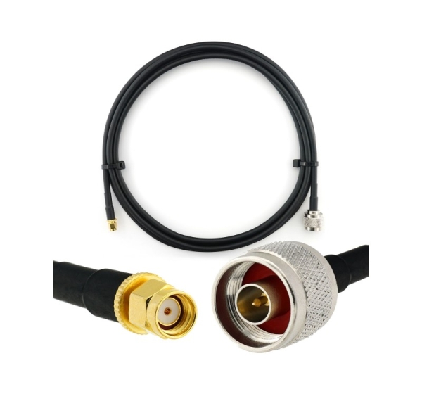 RP-SMA Male to N Male 2m Coaxial Cable — HF240 (LMR240 equivalent)