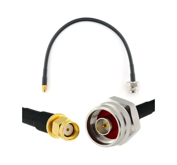 RP-SMA Male to N Male Hex 30cm Coaxial Cable — HF240 (LMR240 equivalent)