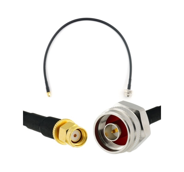RP-SMA Male to N Male Hex 50cm Coaxial Cable — HF240 (LMR240 equivalent)