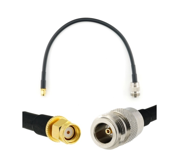 RP-SMA Male to N Female 30cm Coaxial Cable — HF240 (LMR240 equivalent)