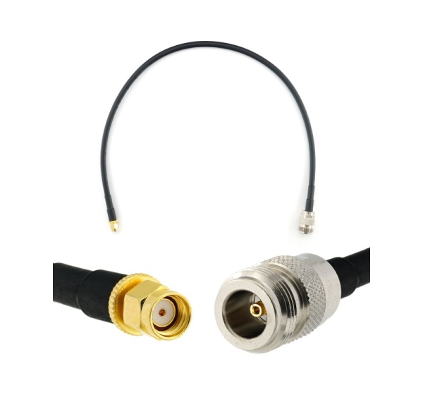 RP-SMA Male to N Female 50cm Coaxial Cable — HF240 (LMR240 equivalent)