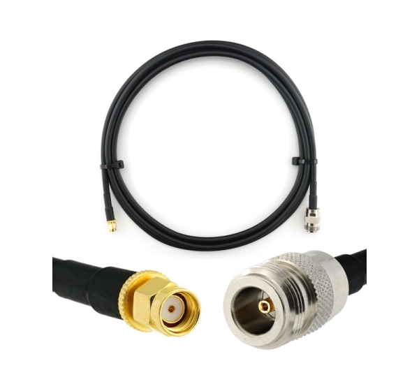 RP-SMA Male to N Female 1m Coaxial Cable — HF240 (LMR240 equivalent)