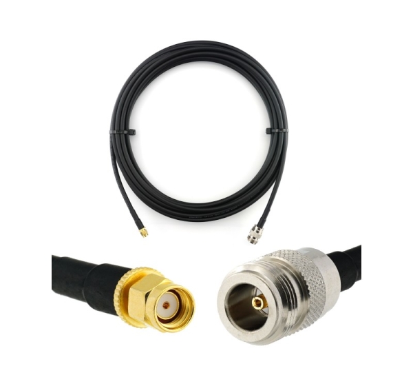 RP-SMA Male to N Female 12m Coaxial Cable — HF240 (LMR240 equivalent)