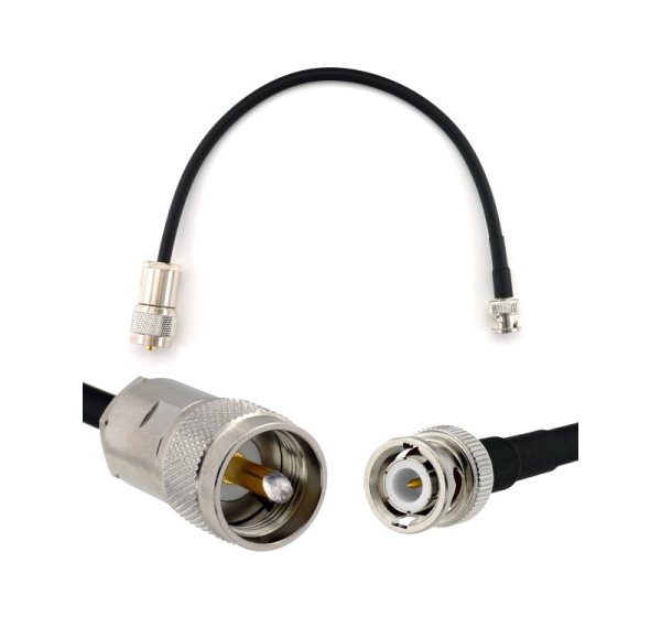 BNC Male to PL259 50cm UHF Coaxial Cable — HF240 (LMR240 equivalent)
