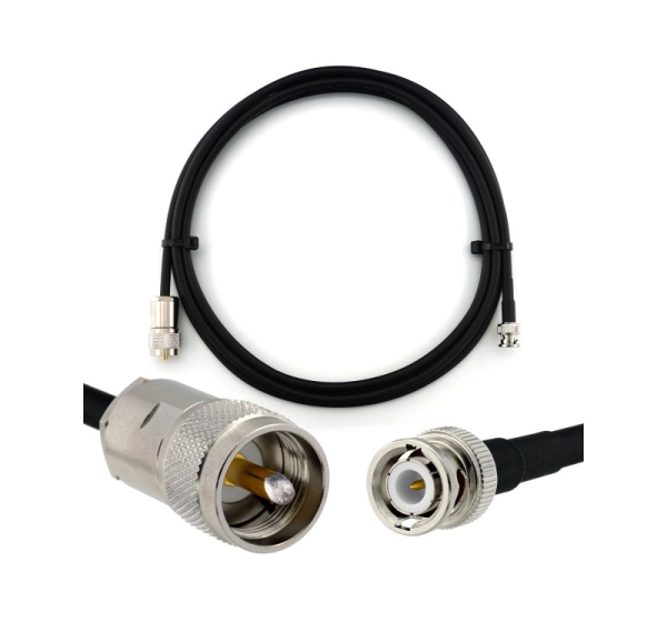 BNC Male to PL259 2m UHF Coaxial Cable — HF240 (LMR240 equivalent)