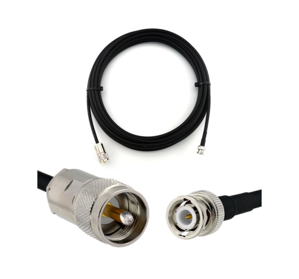 BNC Male to PL259 7m UHF Coaxial Cable — HF240 (LMR240 equivalent)
