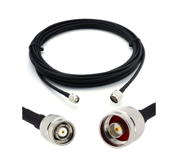 N Male to RP-TNC Male 10m Coaxial Cable — HF240 (LMR240 equivalent)