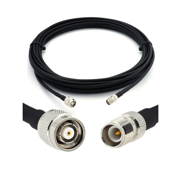 RP-TNC Male to RP-TNC Female 5m Coaxial Cable — HF240 (LMR240 equivalent)