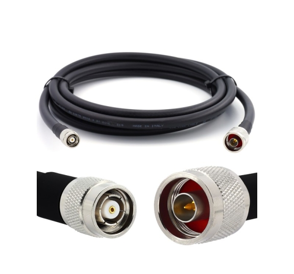 N Male to RP-TNC Male 20m Flexible Coaxial Cable — LMR400 UF UltraFlex equivalent