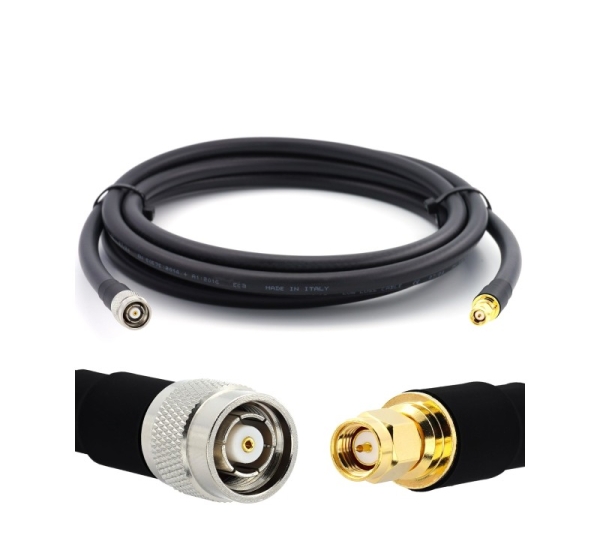 SMA Male to RP-TNC Male 7m Flexible Coaxial Cable — LMR400 UF UltraFlex equivalent