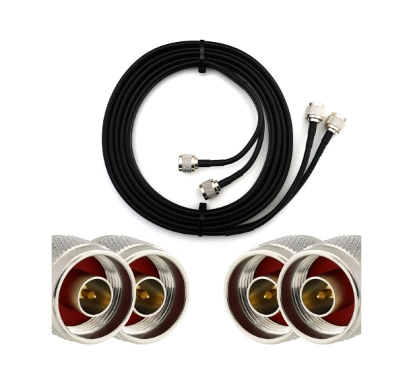N Male to N Male 3m Twin Coaxial Cable — HF240 (LMR240 equivalent)