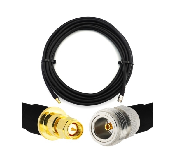 SMA Male to N Female 10m Flexible Coaxial Cable — LMR400 UF UltraFlex equivalent
