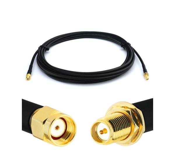 RP-SMA Male to RP-SMA Female 10m RG58/U Coaxial Cable