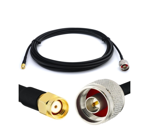 RP-SMA Male to N Male 10m RG58/U Coaxial Cable