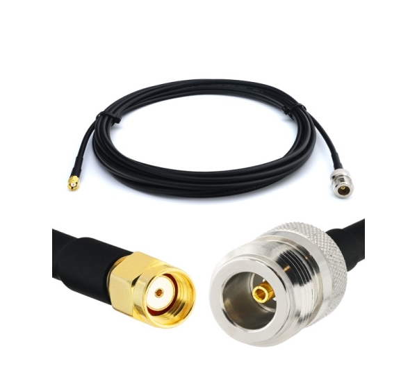 RP-SMA Male to N Female 3m RG58/U Coaxial Cable