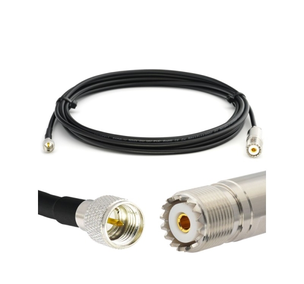 Mini UHF Male to SO239 UHF 5m RG58/U Coaxial Cable