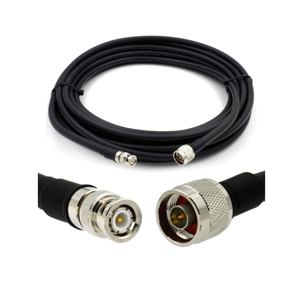 BNC Male to N Male 50m Flexible Coaxial Cable — LMR400 UF UltraFlex equivalent