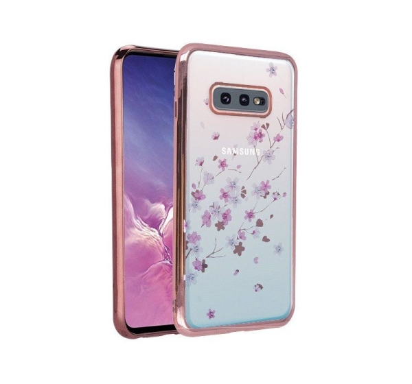 iLike Samsung Galaxy S10E G970 Flower Rose Gold