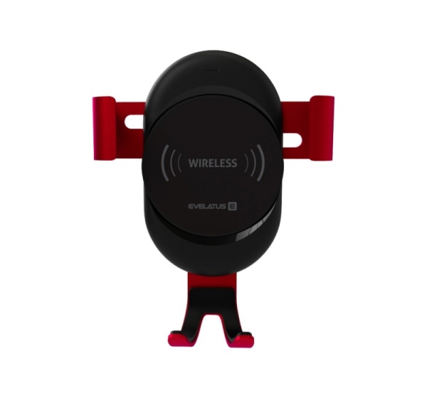 Evelatus - Gravity Car Holder with Wireless Charger WCH02 Red