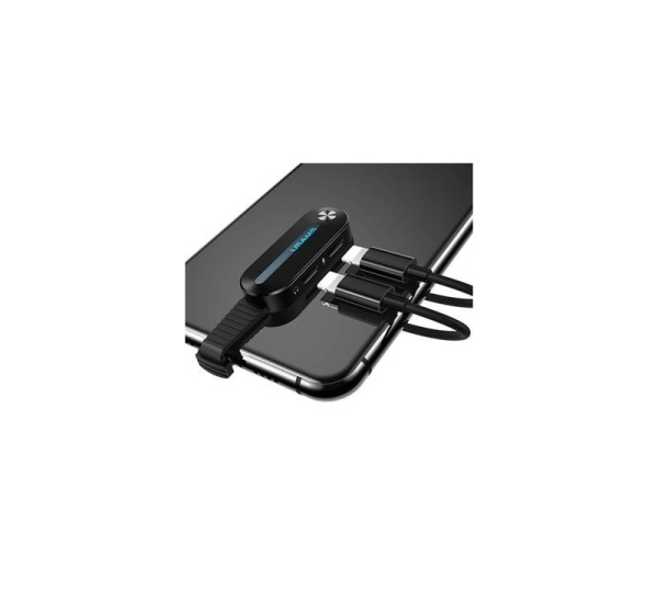 USAMS Lightning Dual Adapter with LED Light SJ357 Black