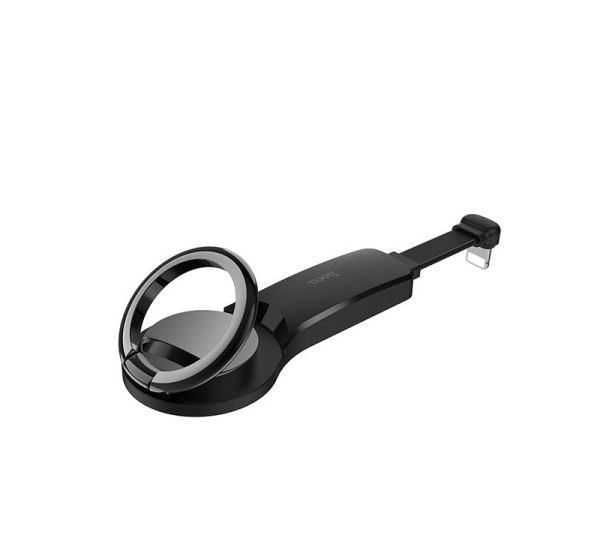 Hoco Lightning to 2 x Lightning + ring holder Black