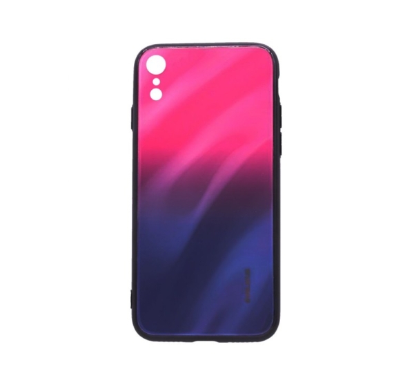 Evelatus Apple iPhone XR Water Ripple Gradient Color Anti-Explosion Tempered Glass Case Gradient Pink-Purple