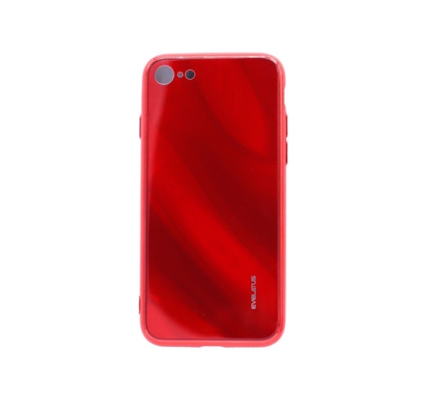Evelatus Apple iPhone 7/8 Water Ripple Gradient Color Anti-Explosion Tempered Glass Case Gradient Red-Black