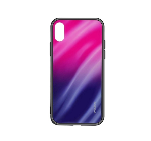 Evelatus Xiaomi Redmi Note 8 / Redmi Note 8 2021 Water Ripple Gradient Color Anti-Explosion Tempered Glass Case Gradient Pink-Purple