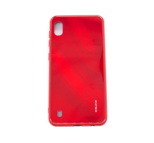 Evelatus Samsung Galaxy A10 Water Ripple Full Color Electroplating Tempered Glass Case Red