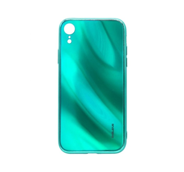 Evelatus Apple iPhone XR Water Ripple Full Color Electroplating Tempered Glass Case Green
