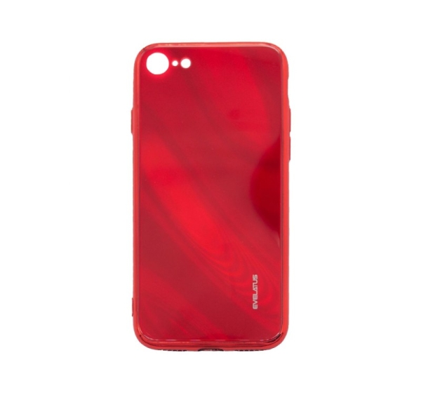 Evelatus Apple iPhone 7/8/SE2020/SE2022 Water Ripple Full Color Electroplating Tempered Glass Case Red