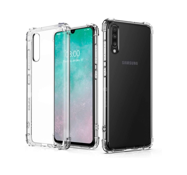 Evelatus Samsung Galaxy A70 Military Shockproof Silicone Case TPU Transparent