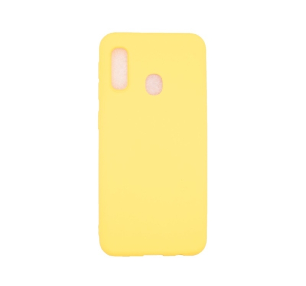 Evelatus Samsung A20e Soft Touch Silicone Case with Strap Yellow
