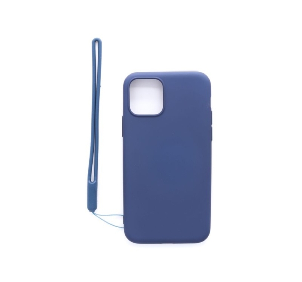 Evelatus Apple iPhone 11 Pro Soft Touch Silicone Case with Strap Dark Blue