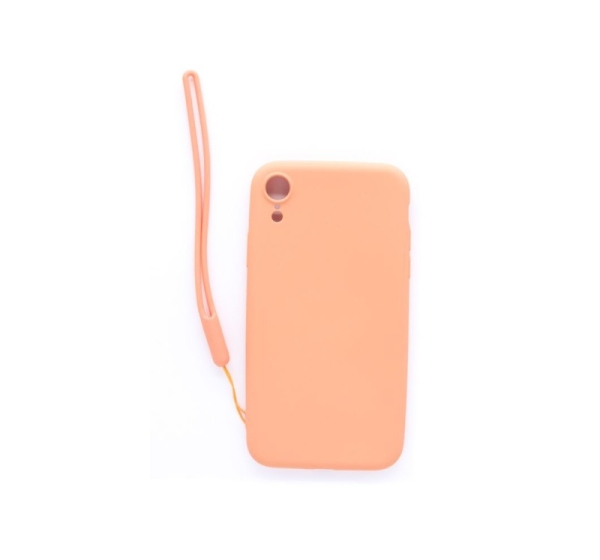 Evelatus Apple iPhone XR Soft Touch Silicone Case with Strap Pink