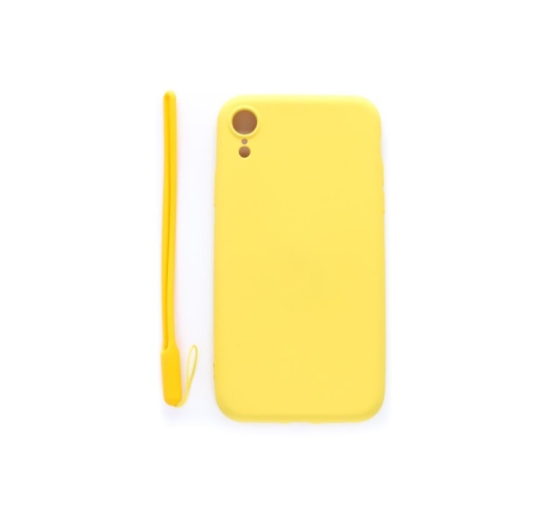 Evelatus Apple iPhone XR Soft Touch Silicone Case with Strap Yellow
