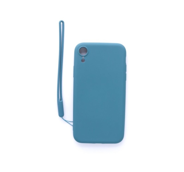 Evelatus Apple iPhone XR Soft Touch Silicone Case with Strap Blue