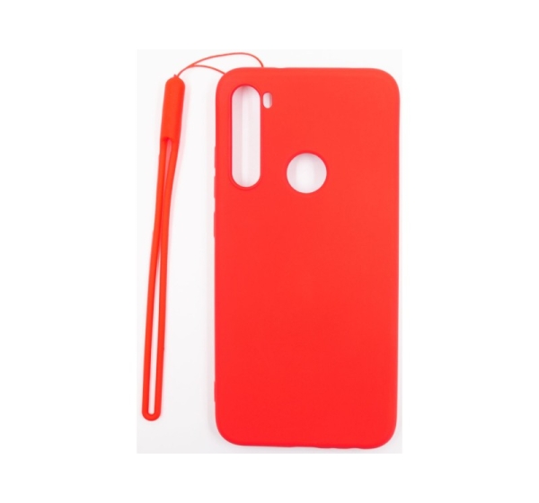 Evelatus Xiaomi Xiaomi Redmi Note 8 / Redmi Note 8 2021 Soft Touch Silicone Case with Strap Red