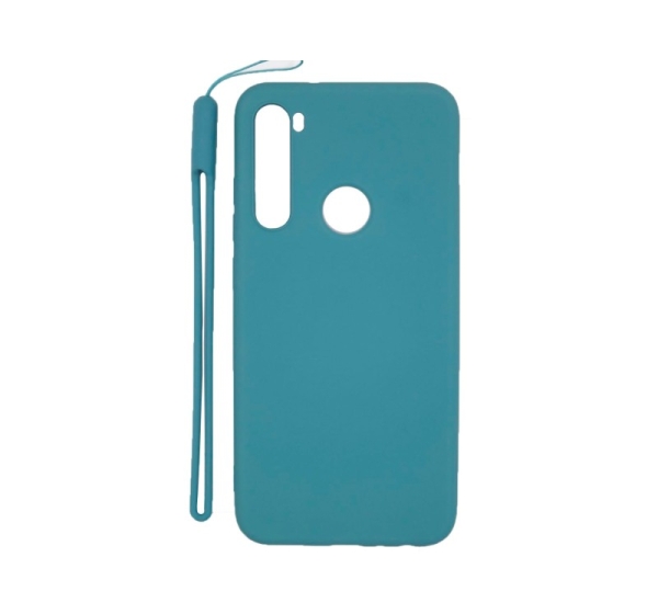 Evelatus Xiaomi Xiaomi Redmi Note 8 / Redmi Note 8 2021 Soft Touch Silicone Case with Strap Blue