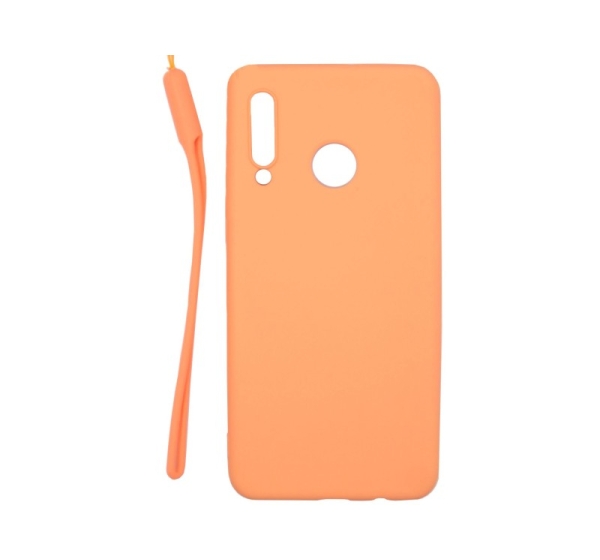 Evelatus Huawei P30 Lite Soft Touch Silicone Case with Strap Pink