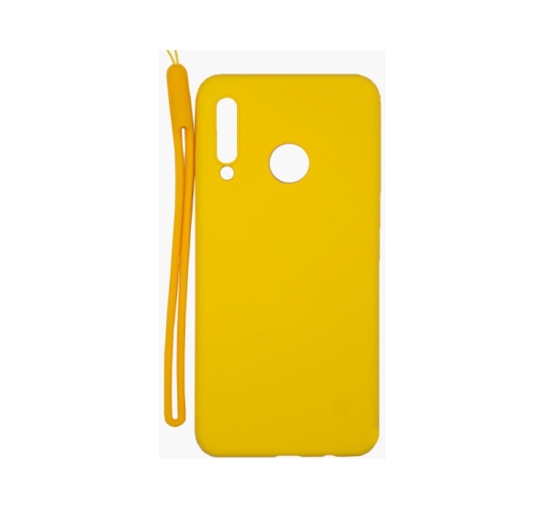 Evelatus Huawei P30 Lite Soft Touch Silicone Case with Strap Yellow