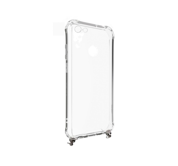 Evelatus Apple iPhone 7/8/SE2020/SE2022 Silicone Transparent with Necklace TPU Strap Space Gray