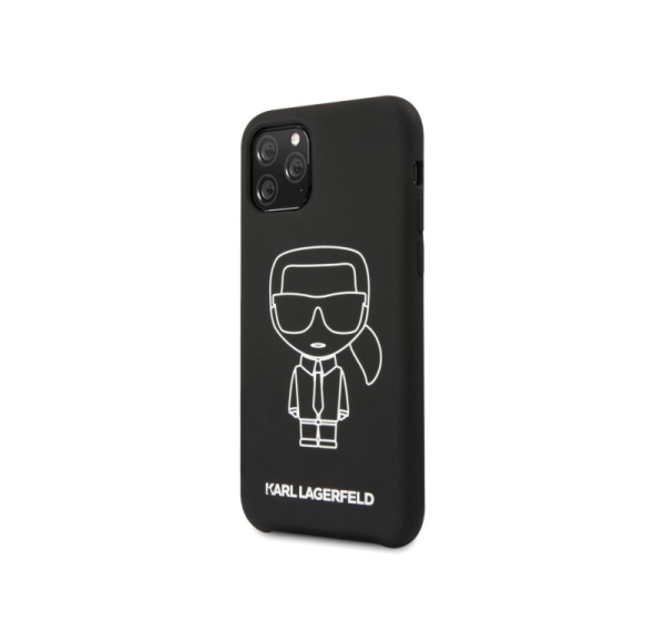 Karl Lagerfeld Apple iPhone 11 Pro Silicone Ikonik White Outline Black