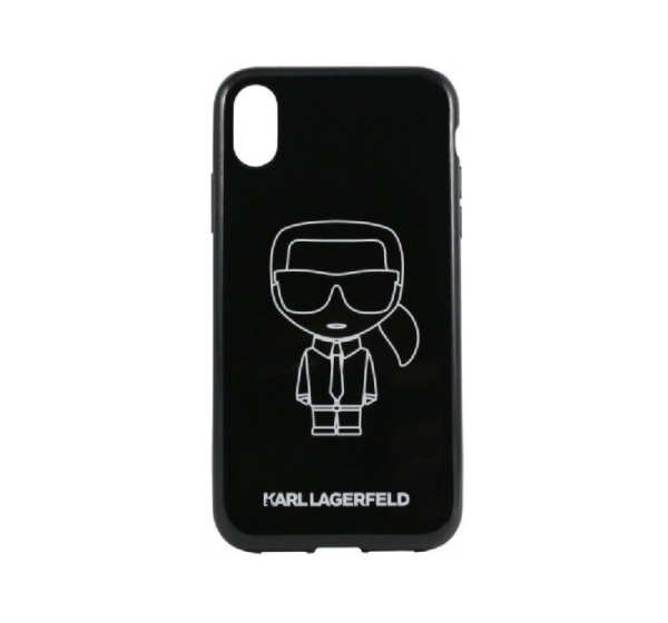 Karl Lagerfeld iPhone XR PC/TPU Glitter Ikonik White Outline Black