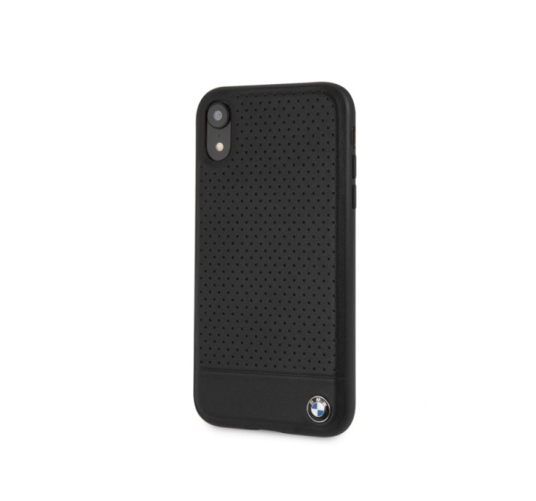 BMW Apple iPhone XR Perforated Leather Hardcase Black
