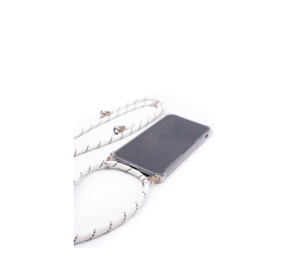 Evelatus Samsung A50 Case with rope White Stripes Transparent