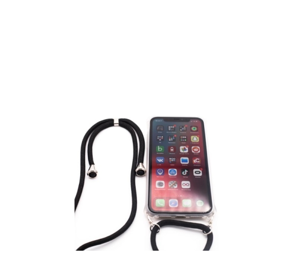 Evelatus Apple iPhone 11 Pro Max Case with rope Black Transparent