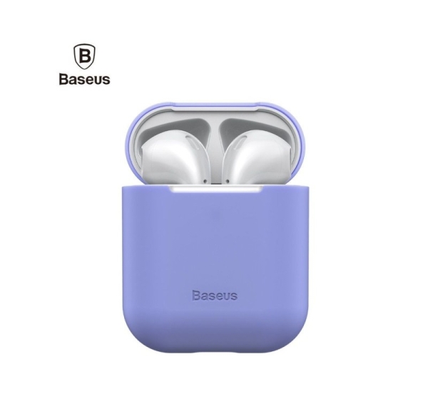 Baseus Apple Silica Series Ultra-thin Silicone Protector Case for Airpods 1 / 2 Violet